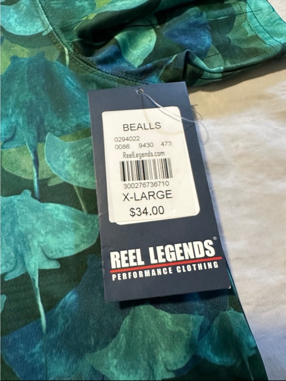 NWT Reel Legends Freeline Crew Stingray print Shirt XL - Picture 8 of 8